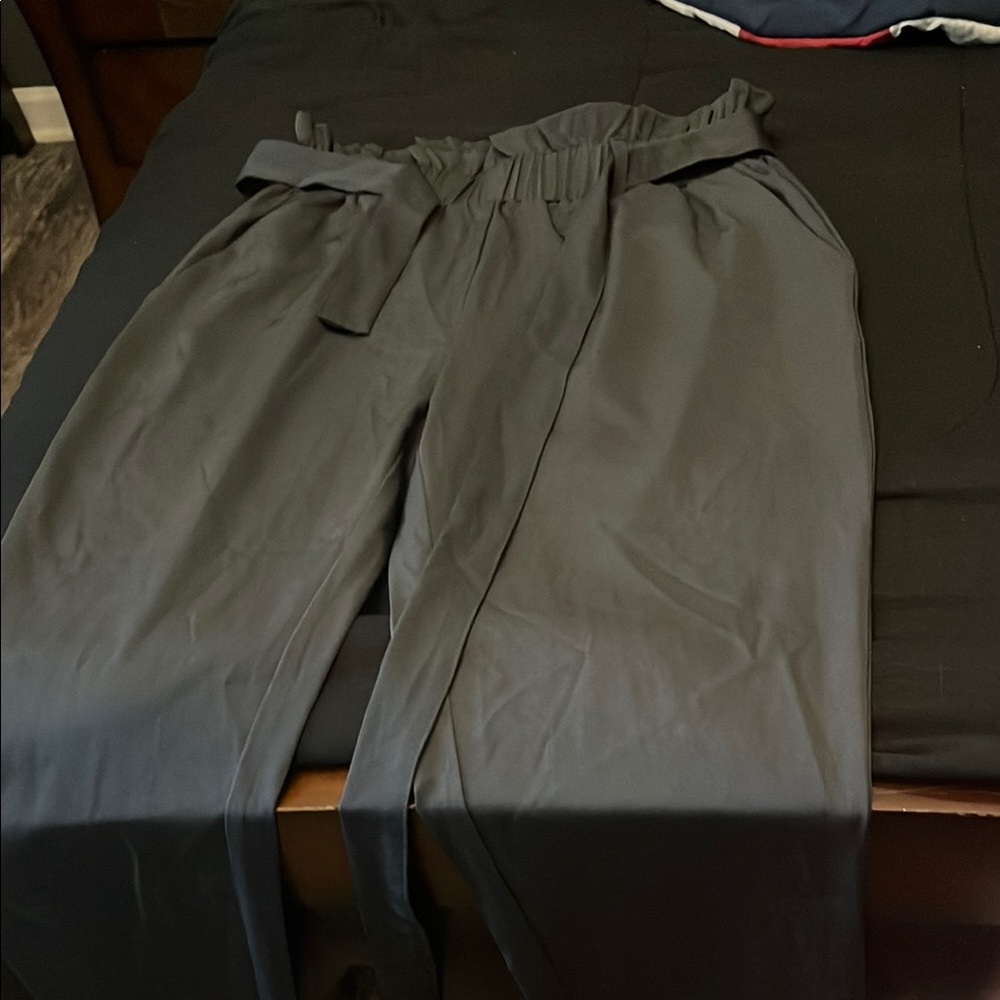 Stylish Black Tie-Waist Pants